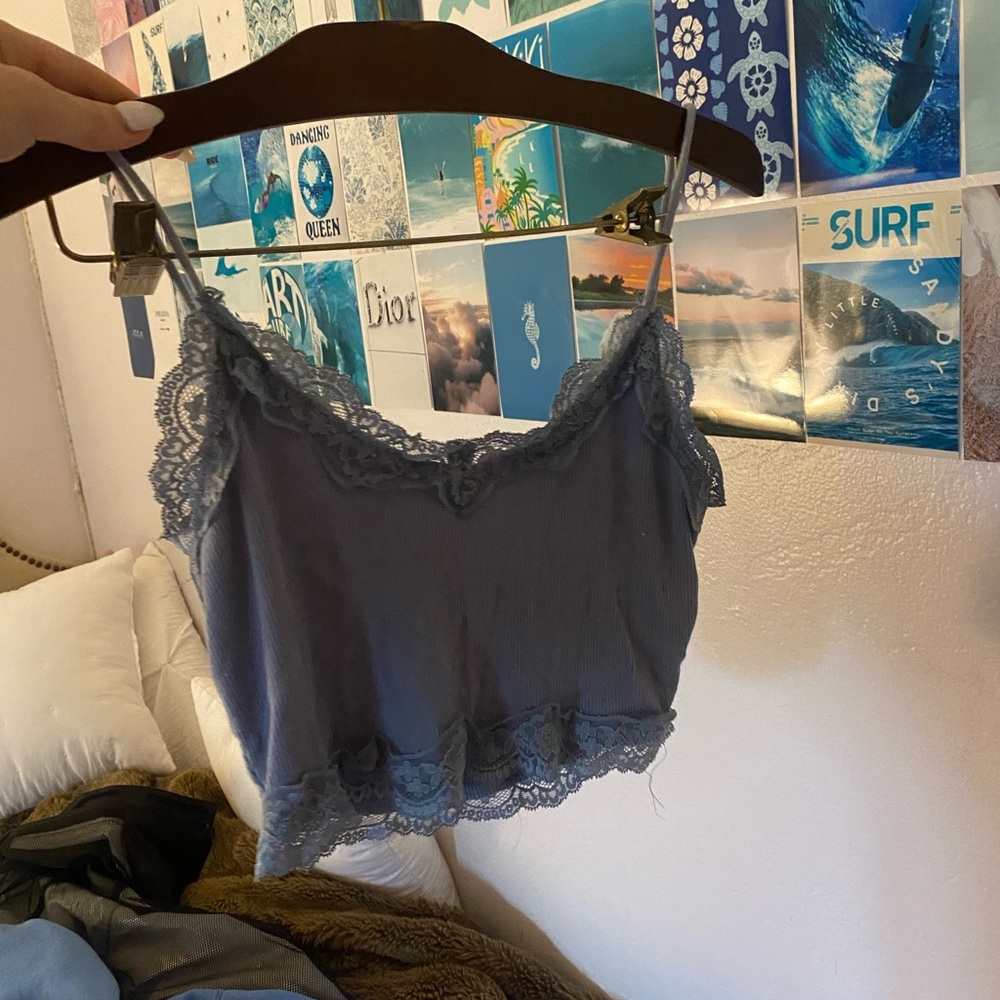 Lace blue shirt